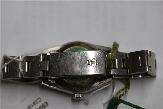 A ladys late 1990s stainless steel Rolex Oyster Perpetual wrist watch,